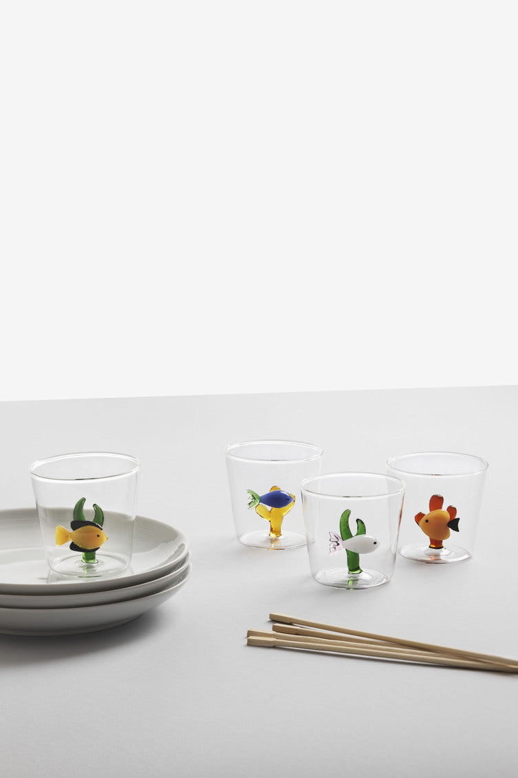 Ichendorf Marine Garden Verre - Poisson rose & Corail Bleu