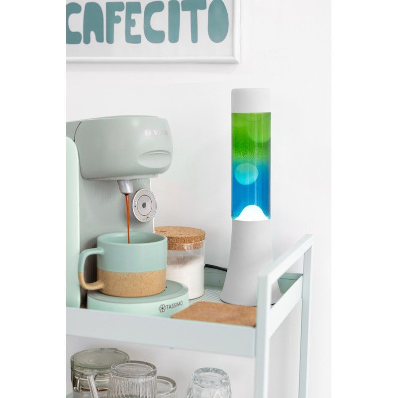 Mini Lampe à lave h.31 cm - vert et bleu