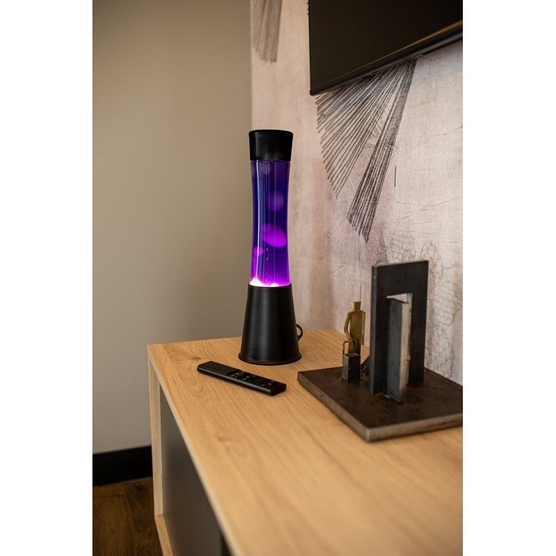 Lampe à lave H.40cm - violet base noire