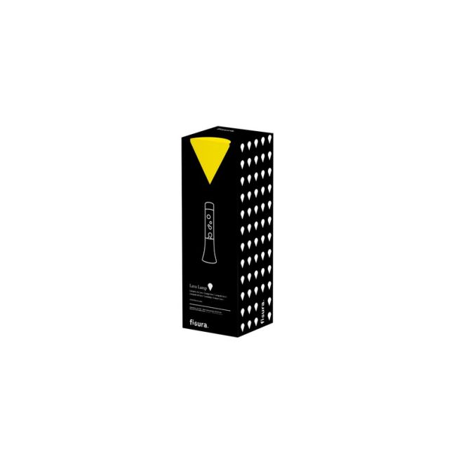 Mini Lampe à lave h.31 cm - jaune & base blanche