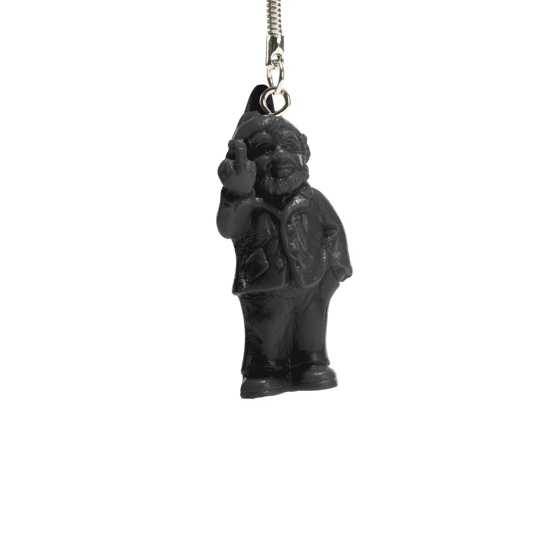 Porte-clés Nain doigt d'honneur - noir