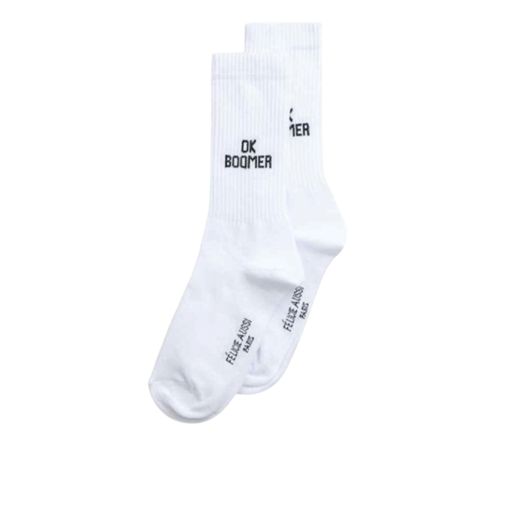 Chaussettes Félicie Aussi - Ok boomer 40/45 blanc
