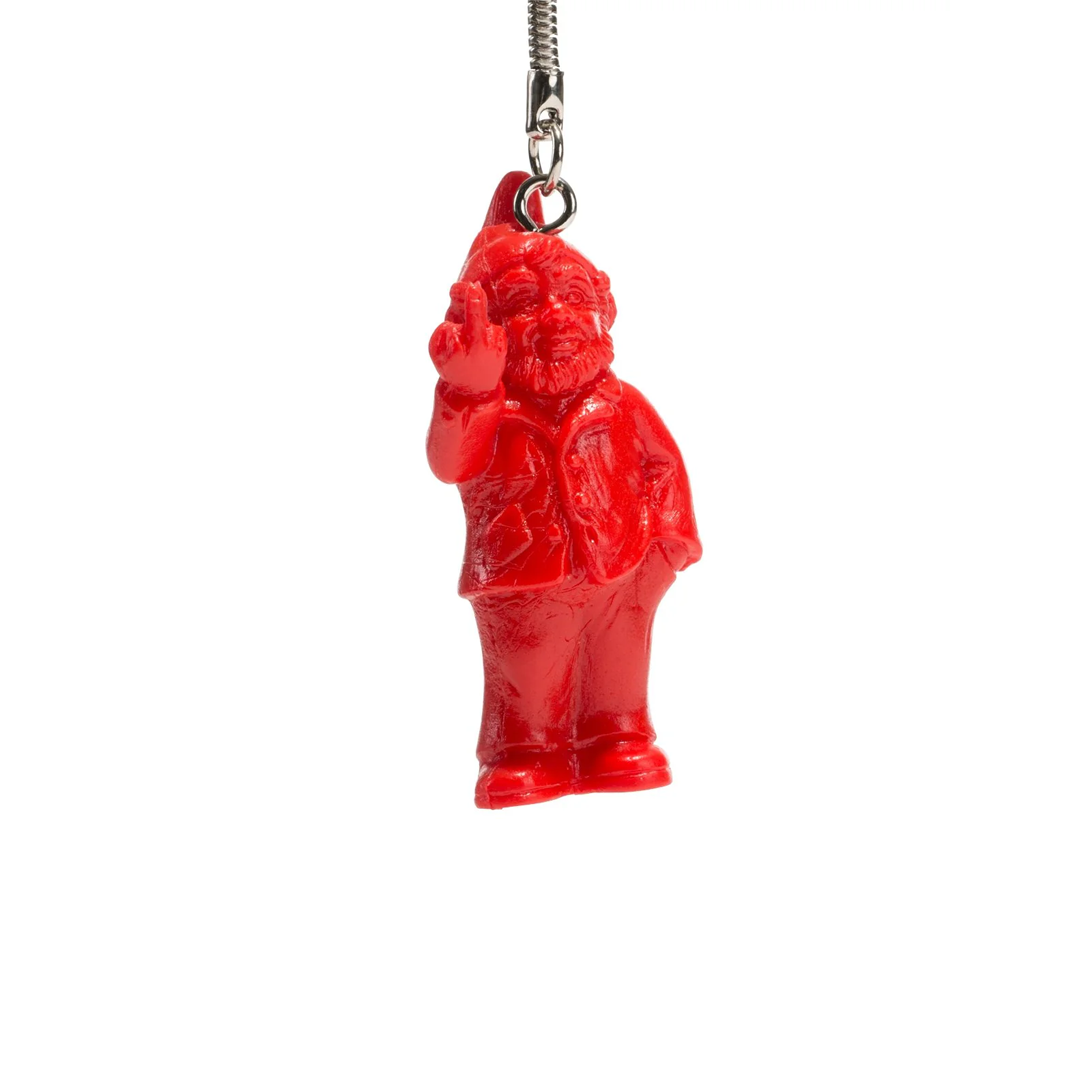 Porte-clés Nain doigt d'honneur - rouge