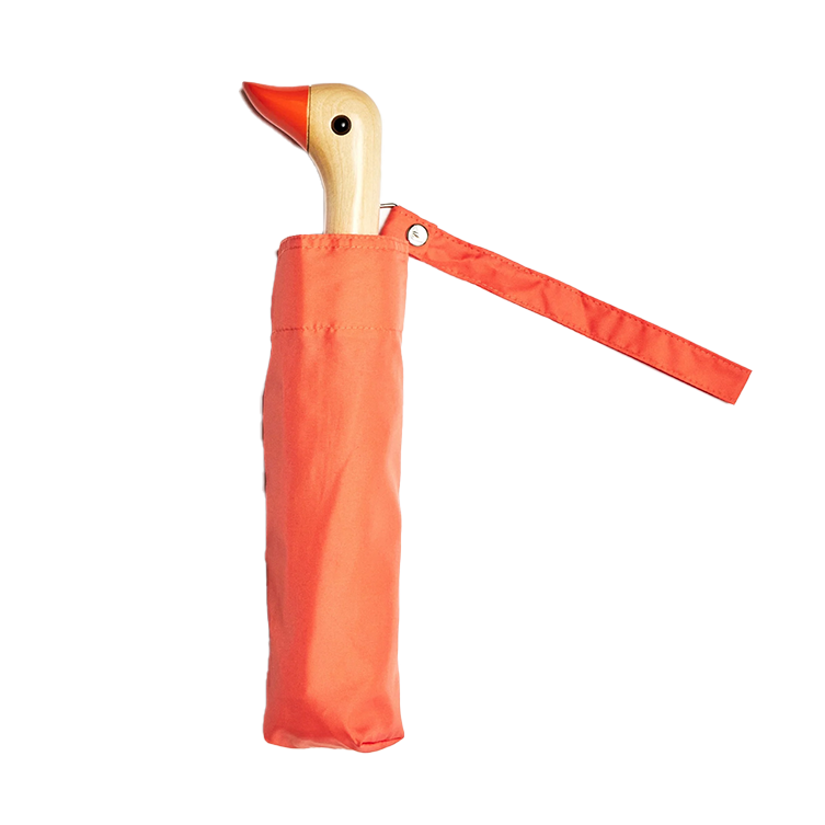 Parapluie compact avec manche Duck - peach