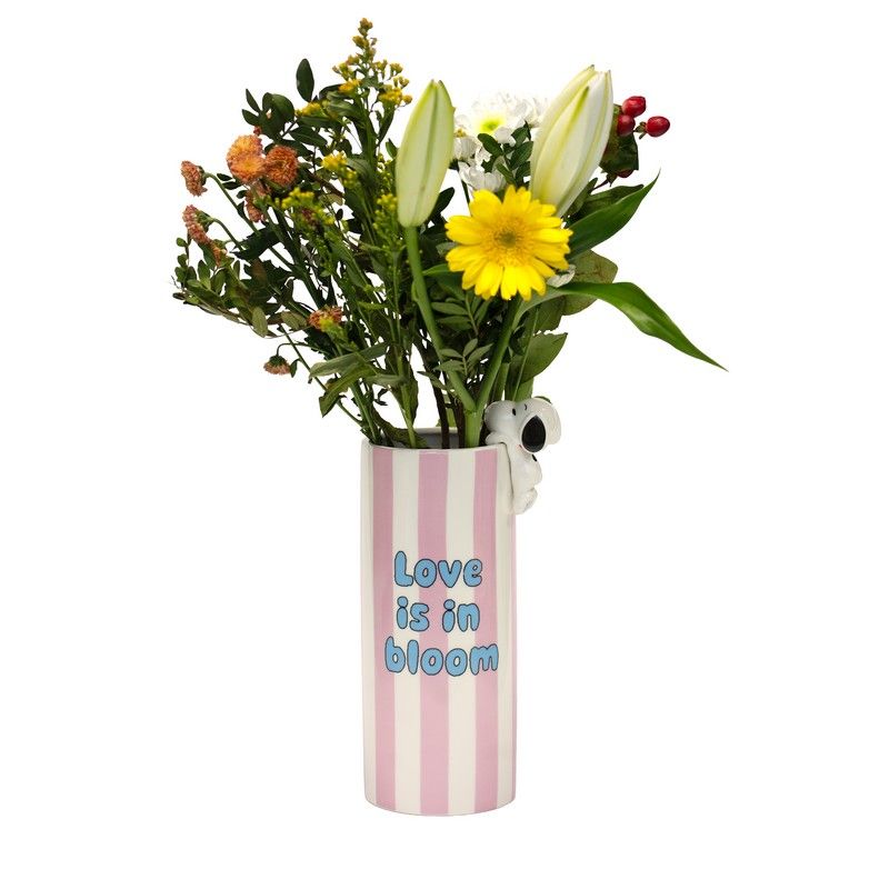 Vase Snoopy in Bloom - rose