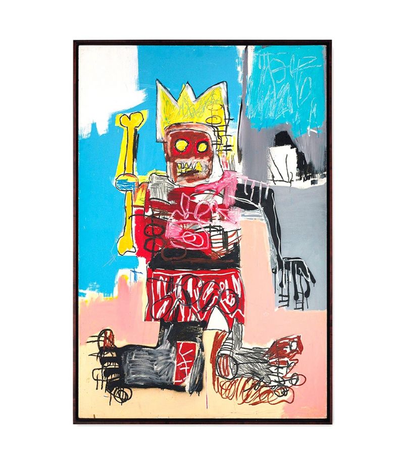 BEARBRICK 400% + 100% JEAN-MICHEL BASQUIAT #6  / H 28 + 7 cm