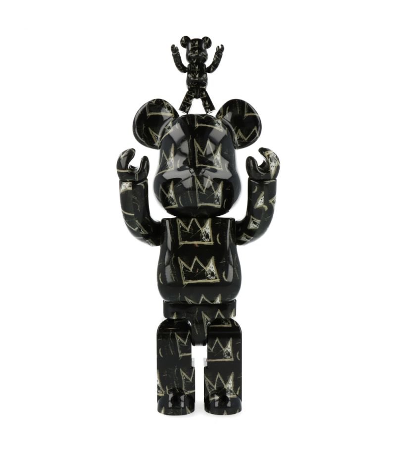 BEARBRICK 400% + 100% JEAN-MICHEL BASQUIAT #8  / H 28 cm + 7 cm