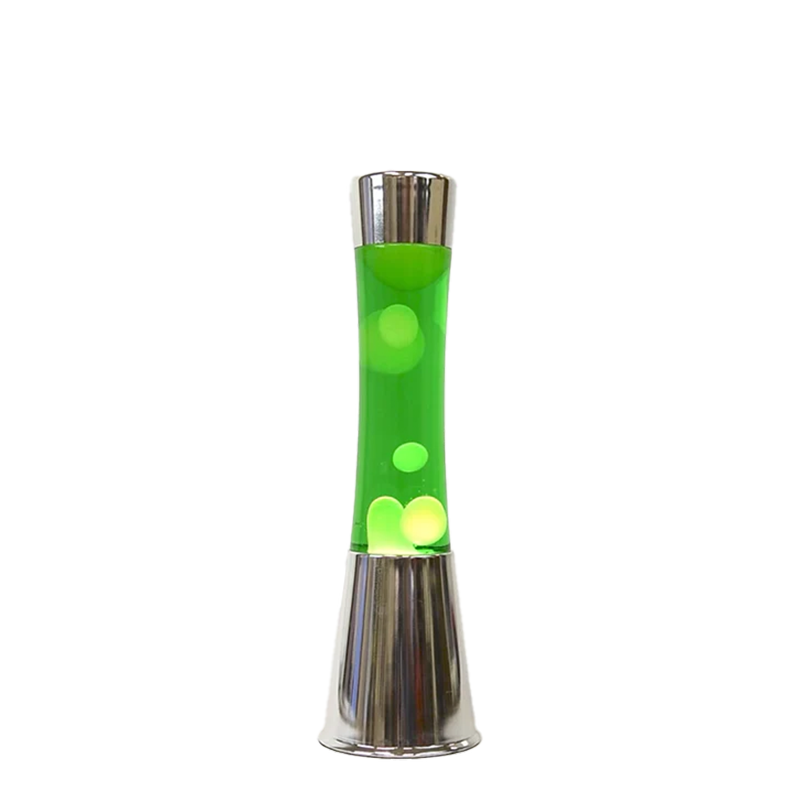 Lampe à lave h.40cm - jaune & vert base métal